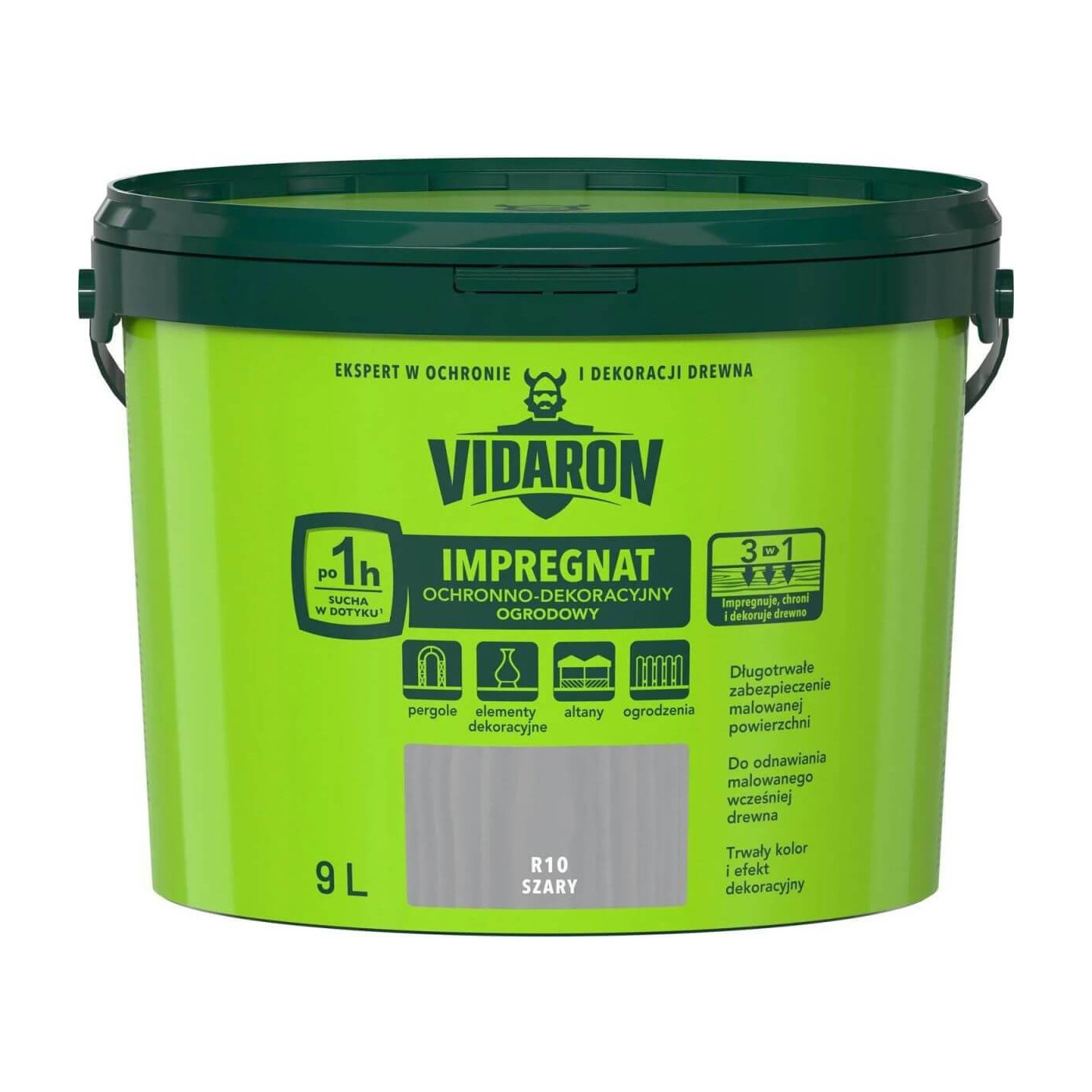 Impregnat Ochronno Dekoracyjny Ogrodowy Szary R10 9 L Vidaron