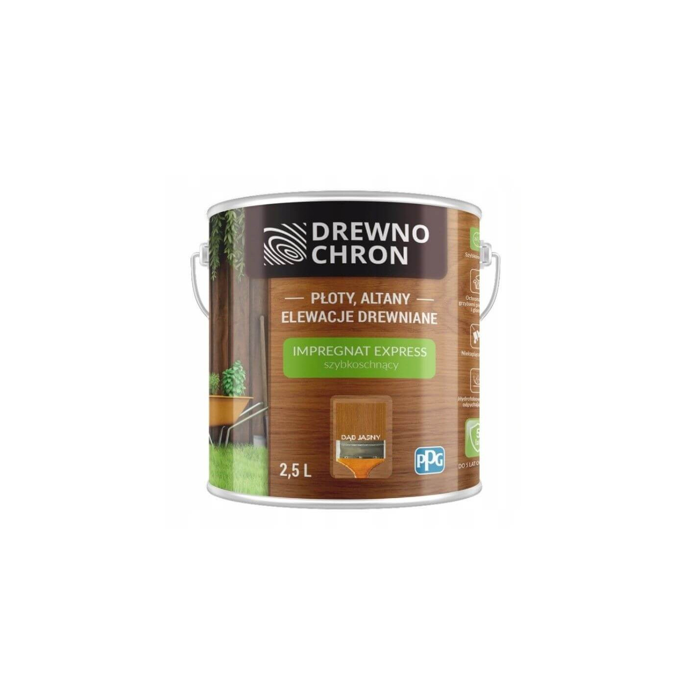 Impregnat Express Dąb Jasny 2,5L Drewnochron