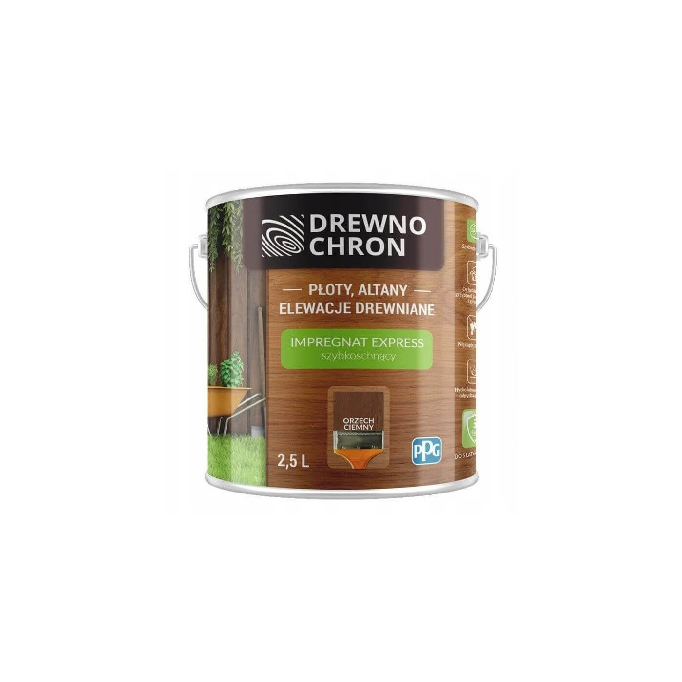 Impregnat Express Orzech Ciemny 2,5L Drewnochron