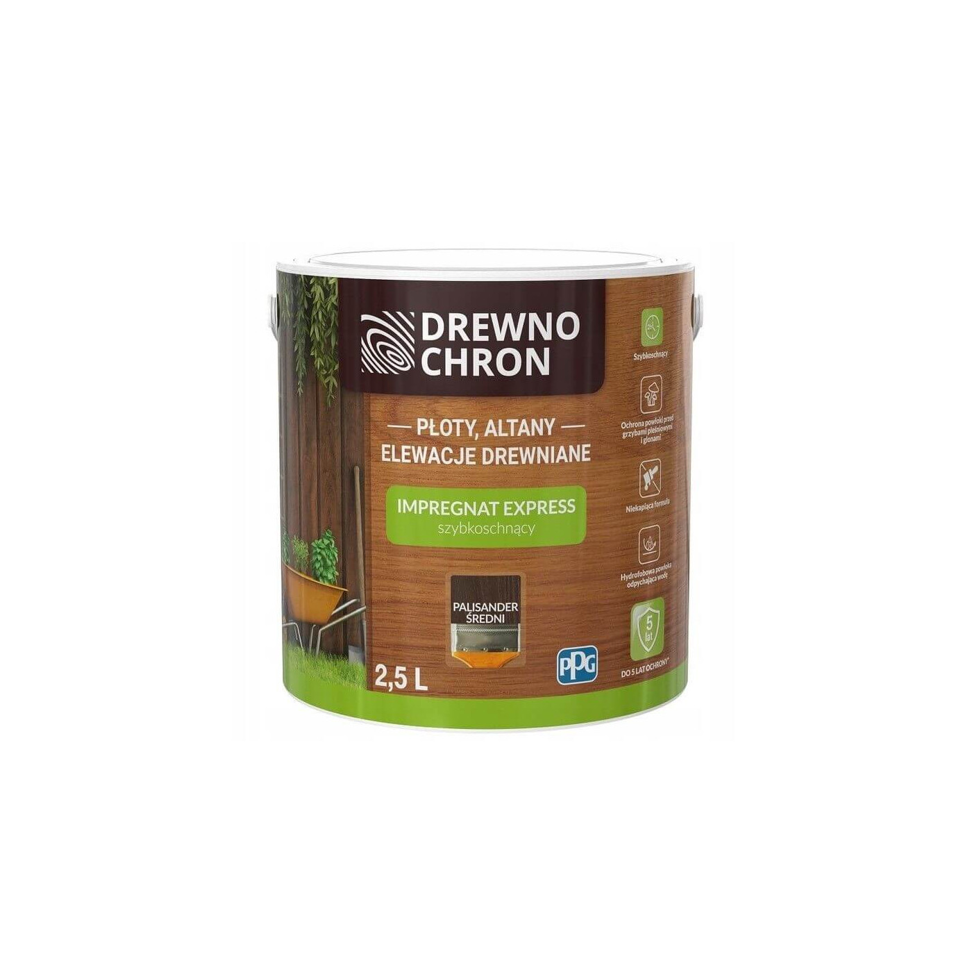 Impregnat Express Palisander Średni 2,5L Drewnochron
