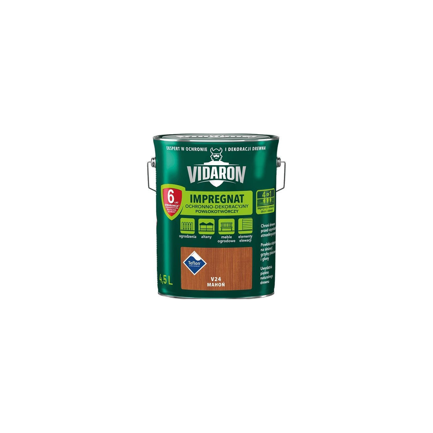 Impregnat Powłokotwórczy Vidaron 4.5L Mahoń V24 Vidaron