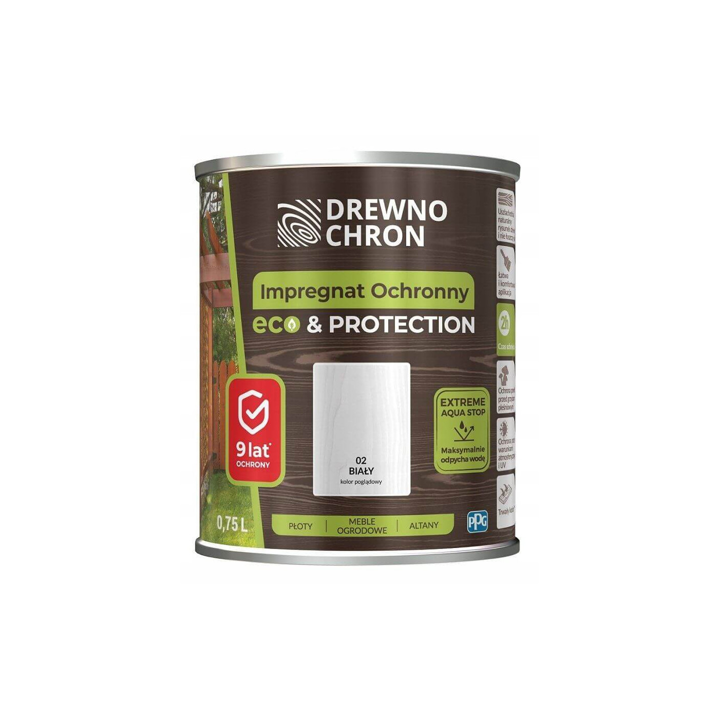 Impregnat Ochronny Eco&Protection Biały 0.75L Drewnochron