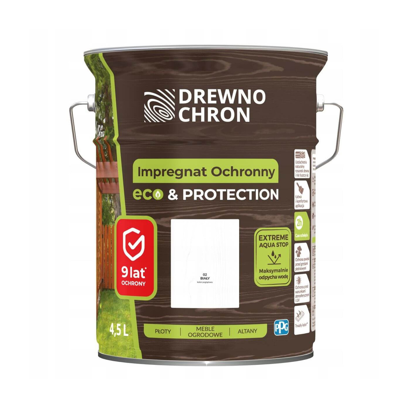 Impregnat Ochronny Eco&Protection Biały 4.5L Drewnochron