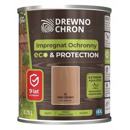 Impregnat Ochronny Eco&Protection Dąb Ciemny 0.75L Drewnochron