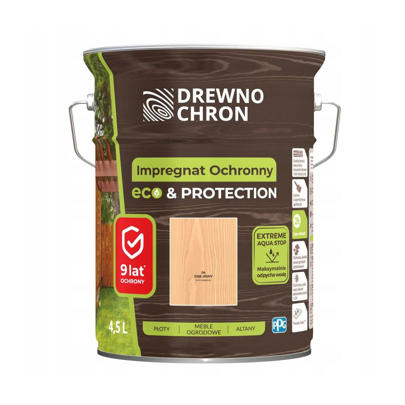 Impregnat Ochronny Eco&Protection Dąb Jasny 4.5L Drewnochron