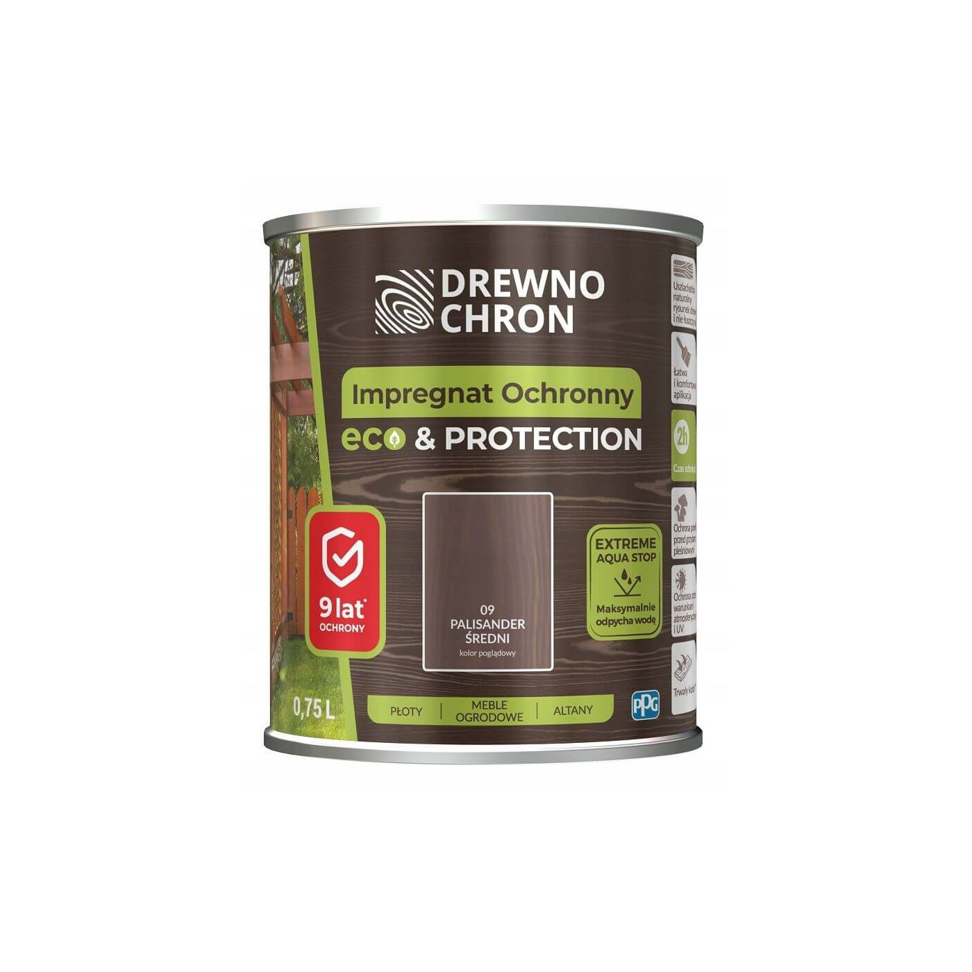 Impregnat Ochronny Eco&Protection Palisander Średni 0.75L Drewnochron