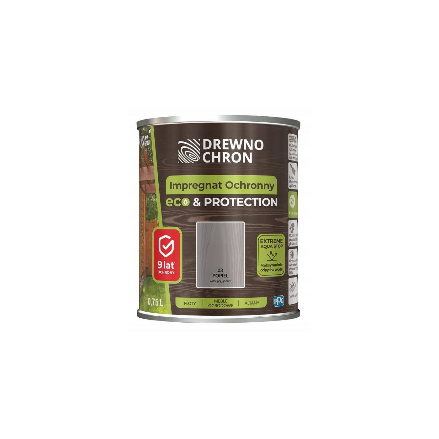 Impregnat Ochronny Eco&Protection Popiel 0.75L Drewnochron