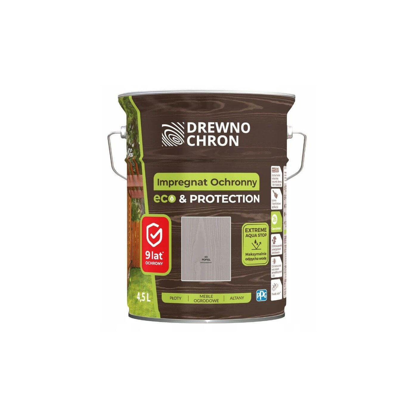 Impregnat Ochronny Eco&Protection Popiel 4.5L Drewnochron