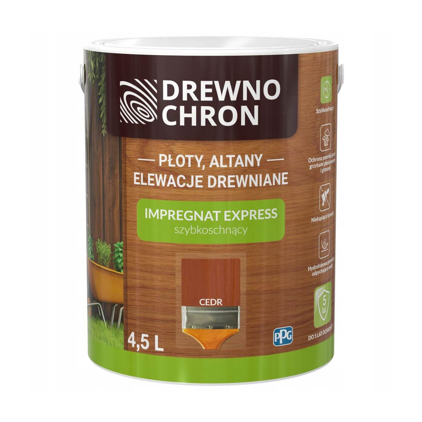 Impregnat Express Ogród Cedr 4.5L Drewnochron