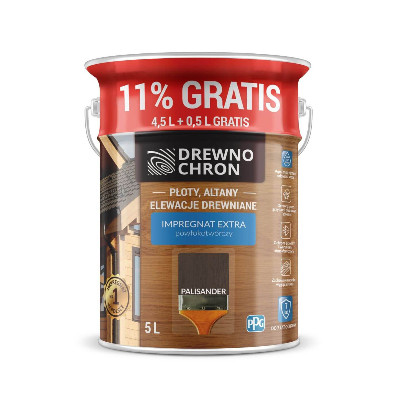 Impregnat Powłokotwórczy Palisander 4,5L+11% Drewnochron