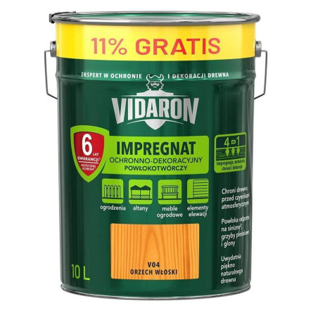Impregnat Powłokotwórczy Orzech Włoski V04 10 L Vidaron