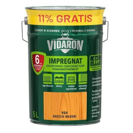 Impregnat Powłokotwórczy Orzech Włoski V04 5 L Vidaron