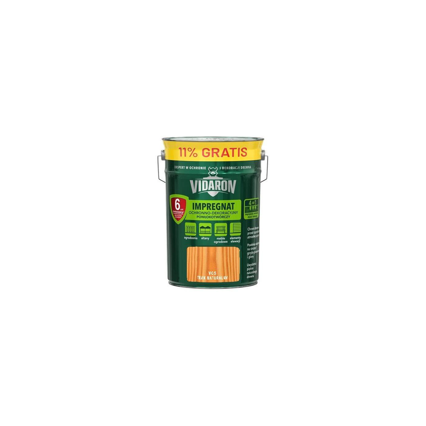 Impregnat Powłokotwórczy Teak Naturalny V05 9L+11% Vidaron