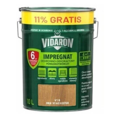 Impregnat Powłokotwórczy Do Drewna V18 Dąb Winchester 10L Vidaron
