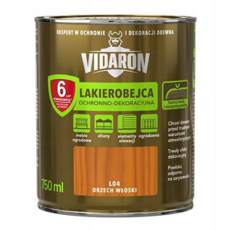 Lakierobejca Ochronno-Dekoracyjna Orzech Włoski 0,75L Vidaron