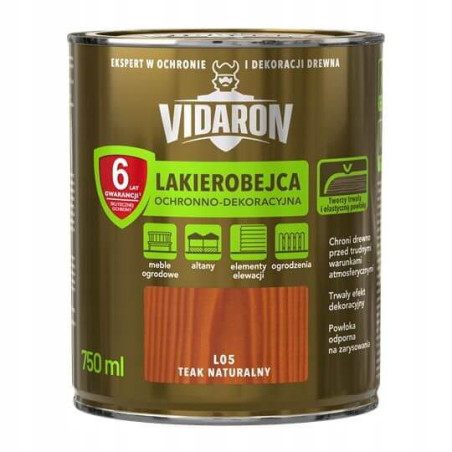Lakierobejca Ochronno-Dekoracyjna Teak Naturalny 0,75L Vidaron
