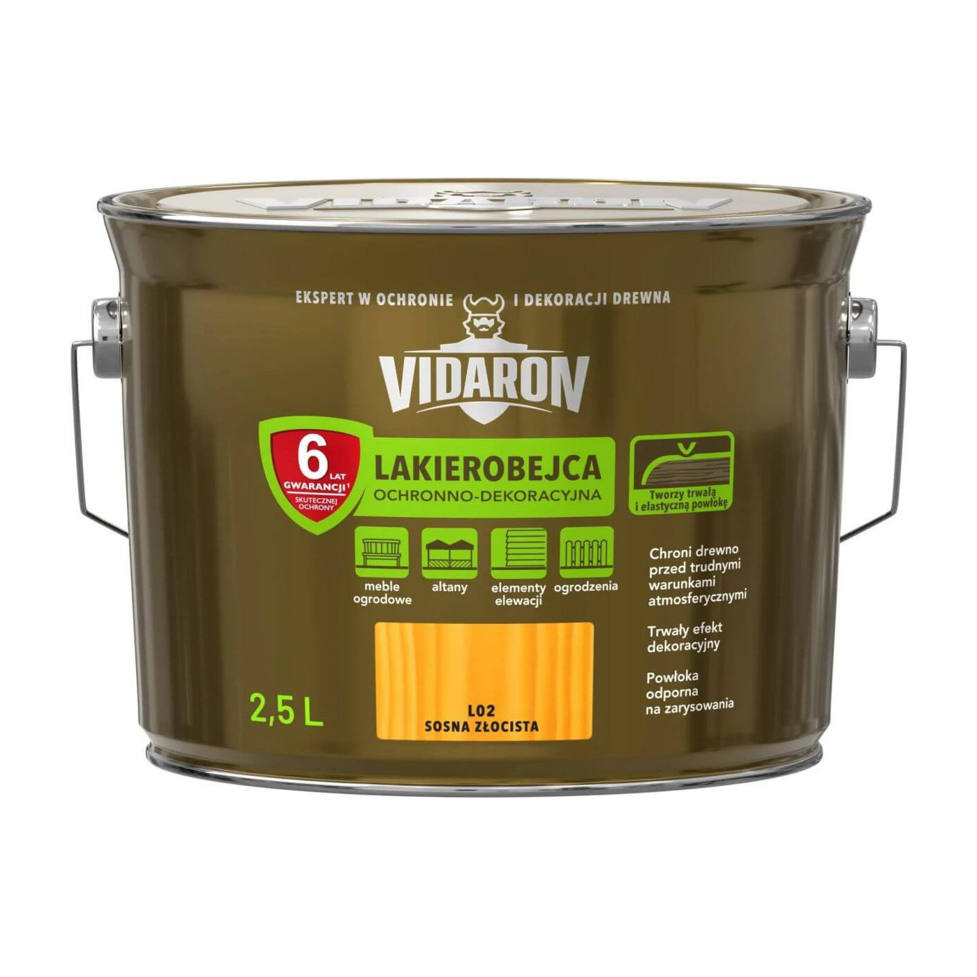Lakierobejca Ochronno-Dekoracyjna Sosna Złocista 2,5L Vidaron