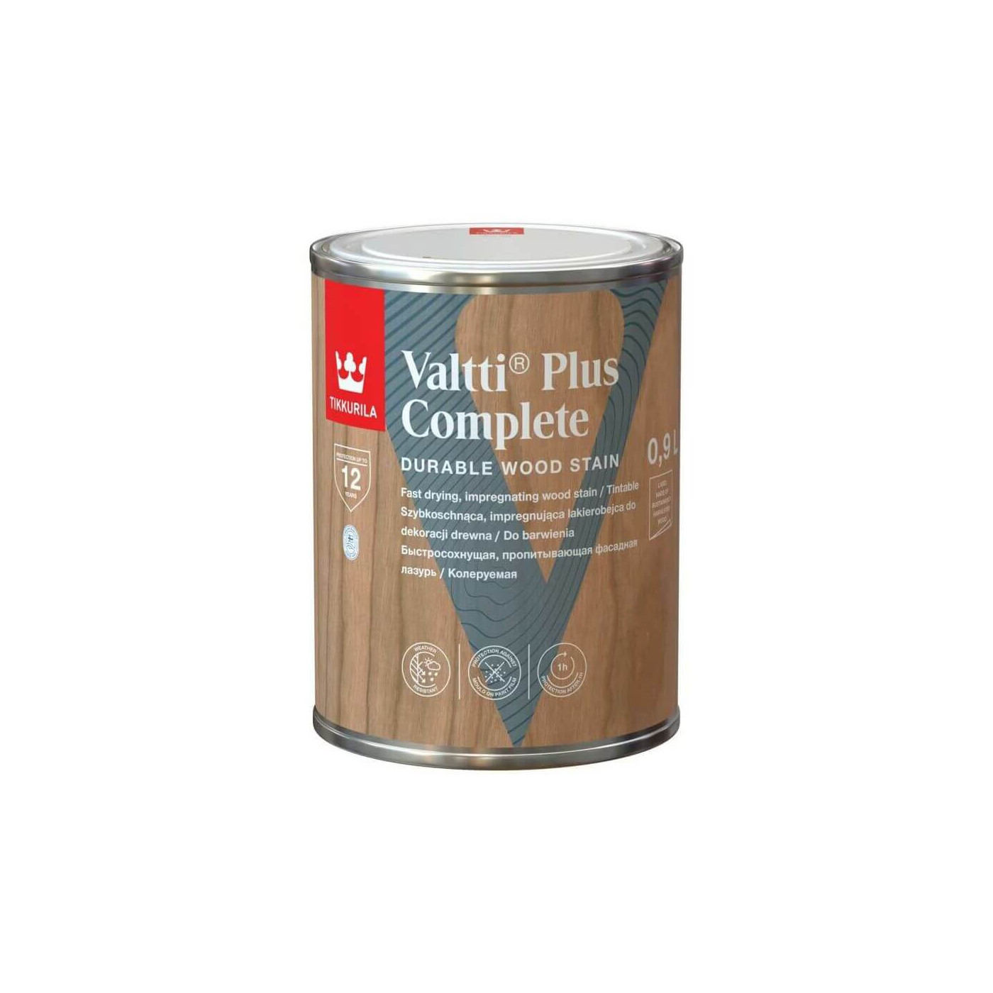 Lakierobejca Valtti Plus Complete Bezbarwna Satynowa 0,9L Tikkurila