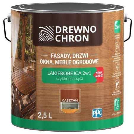 Lakierobejca 2 w 1 Kasztan 2,5L Drewnochron