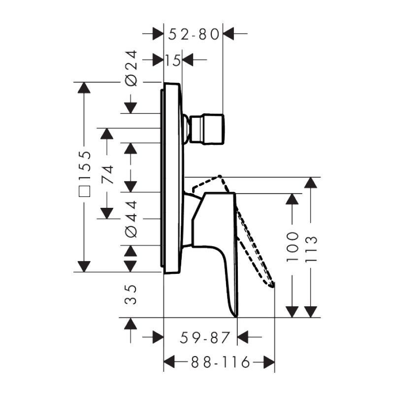 Bateria Wannowa Podtynkowa Talis E Czarny Mat 71745670 Hansgrohe