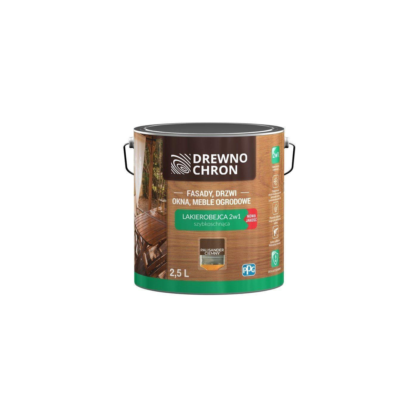Lakierobejca 2w1 Palisander Ciemny 2,5L Drewnochron