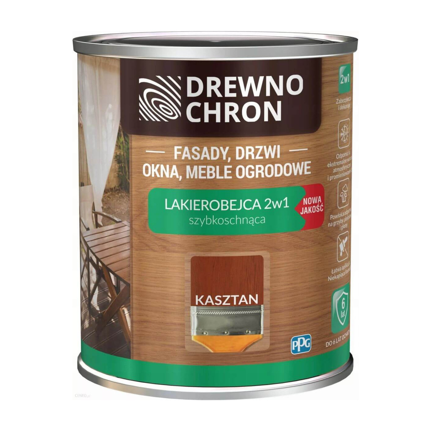 Lakierobejca 2 W 1 Kasztan 0,2L Drewnochron