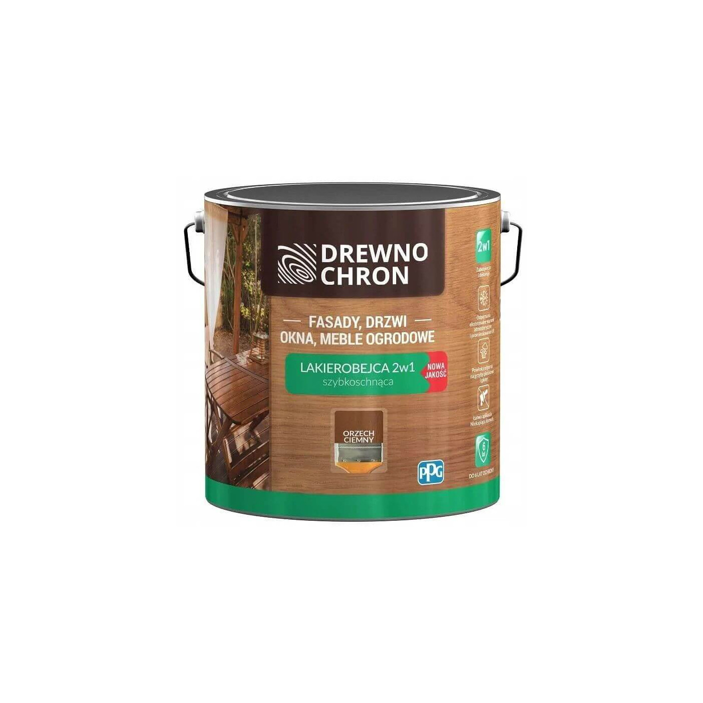 Lakierobejca 2 W 1 Orzech Ciemny 0,2L Drewnochron