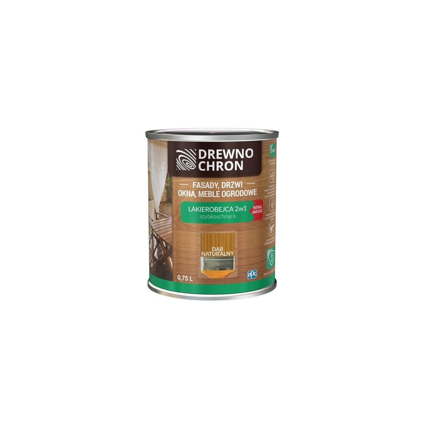 Lakierobejca 2w1 Dąb Naturalny 0,75 L Drewnochron