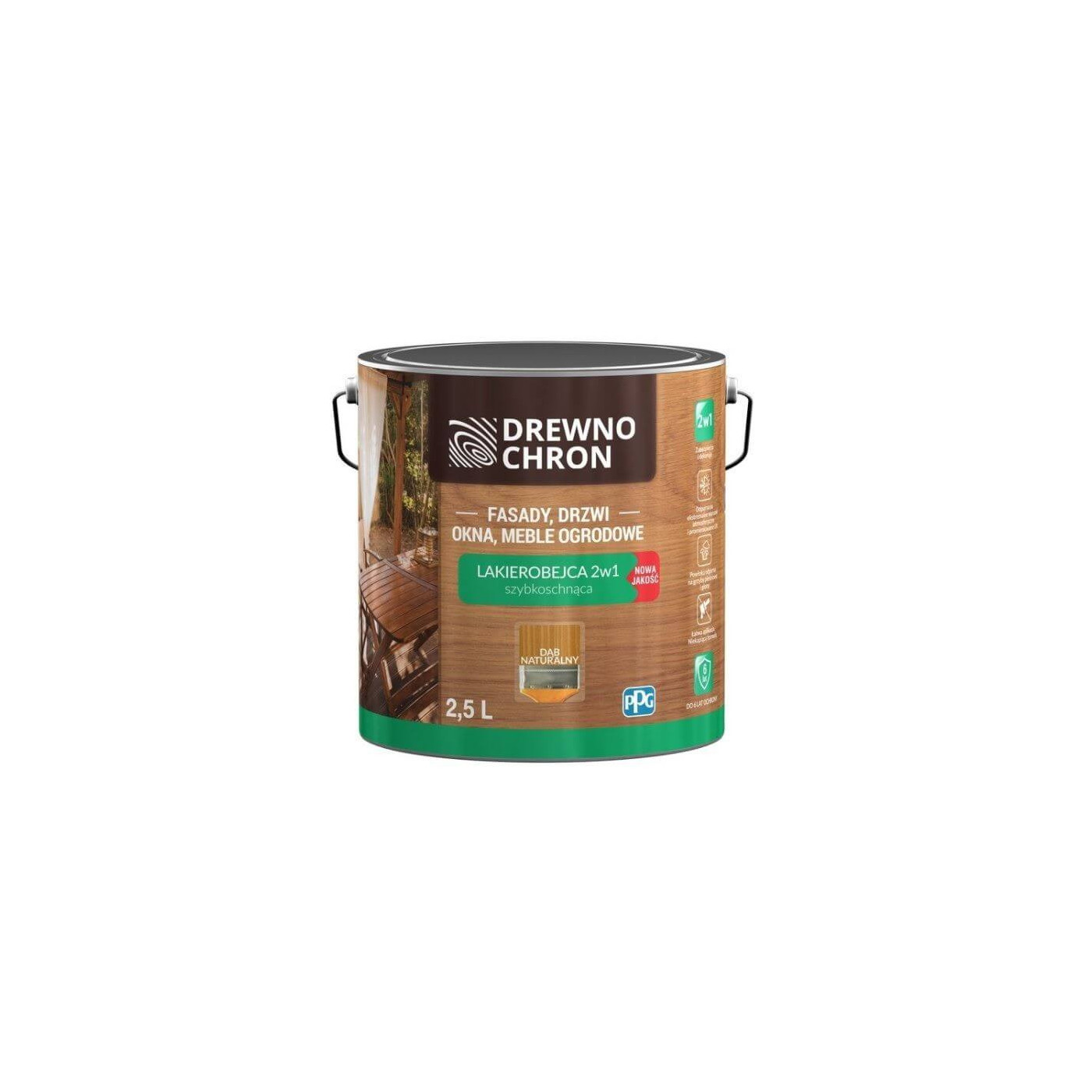 Lakierobejca 2w1 Dąb Naturalny 2,5 L Drewnochron