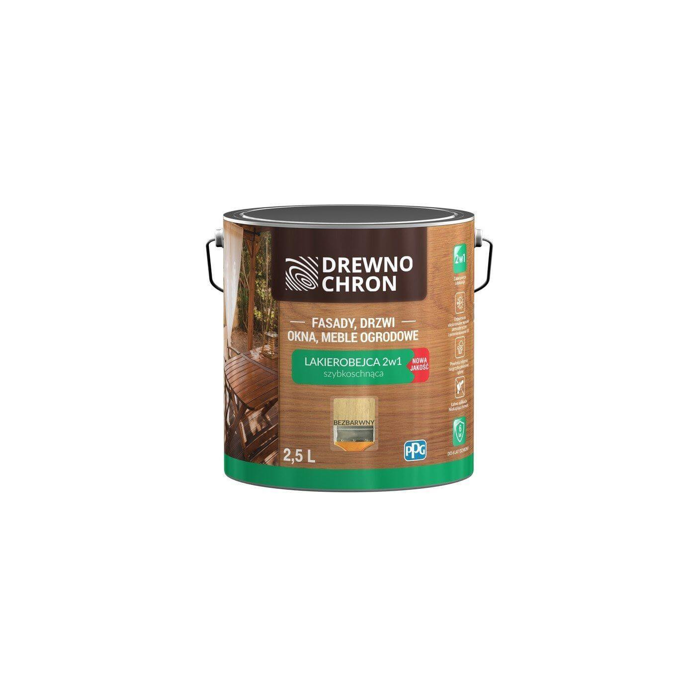 Lakierobejca 2w1 Bezbarwny 2.5L Drewnochron