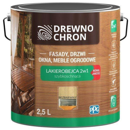 Lakierobejca 2w1 Bezbarwny 2.5L Drewnochron