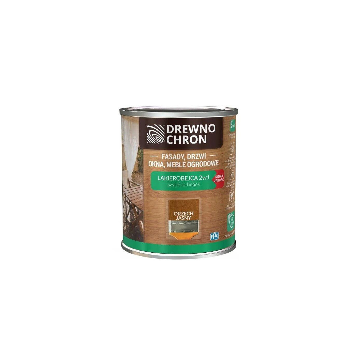 Lakierobejca 2w1 Orzech Jasny 0.2L Drewnochron
