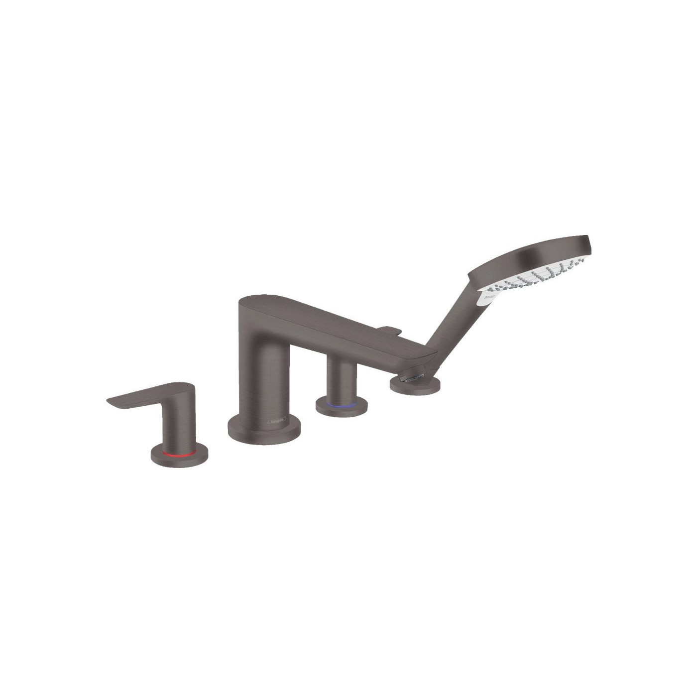 4-Otworowa Bateria Na Brzeg Wanny Talis E Czarny Chrom Szczotkowany 71748340 Hansgrohe