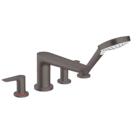 4-Otworowa Bateria Na Brzeg Wanny Talis E Czarny Chrom Szczotkowany 71748340 Hansgrohe