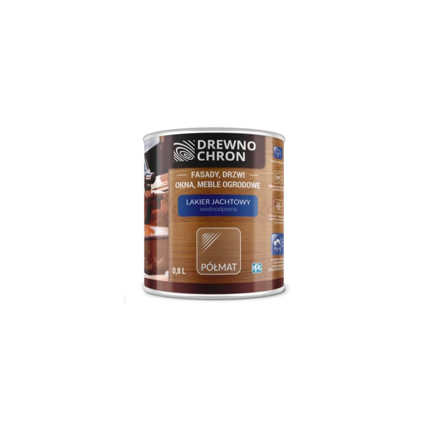Lakier Jachtowy Uv Półmat 0.8L Drewnochron