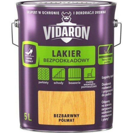 Lakier Bezpodkładowy Półmat 5 l Vidaron