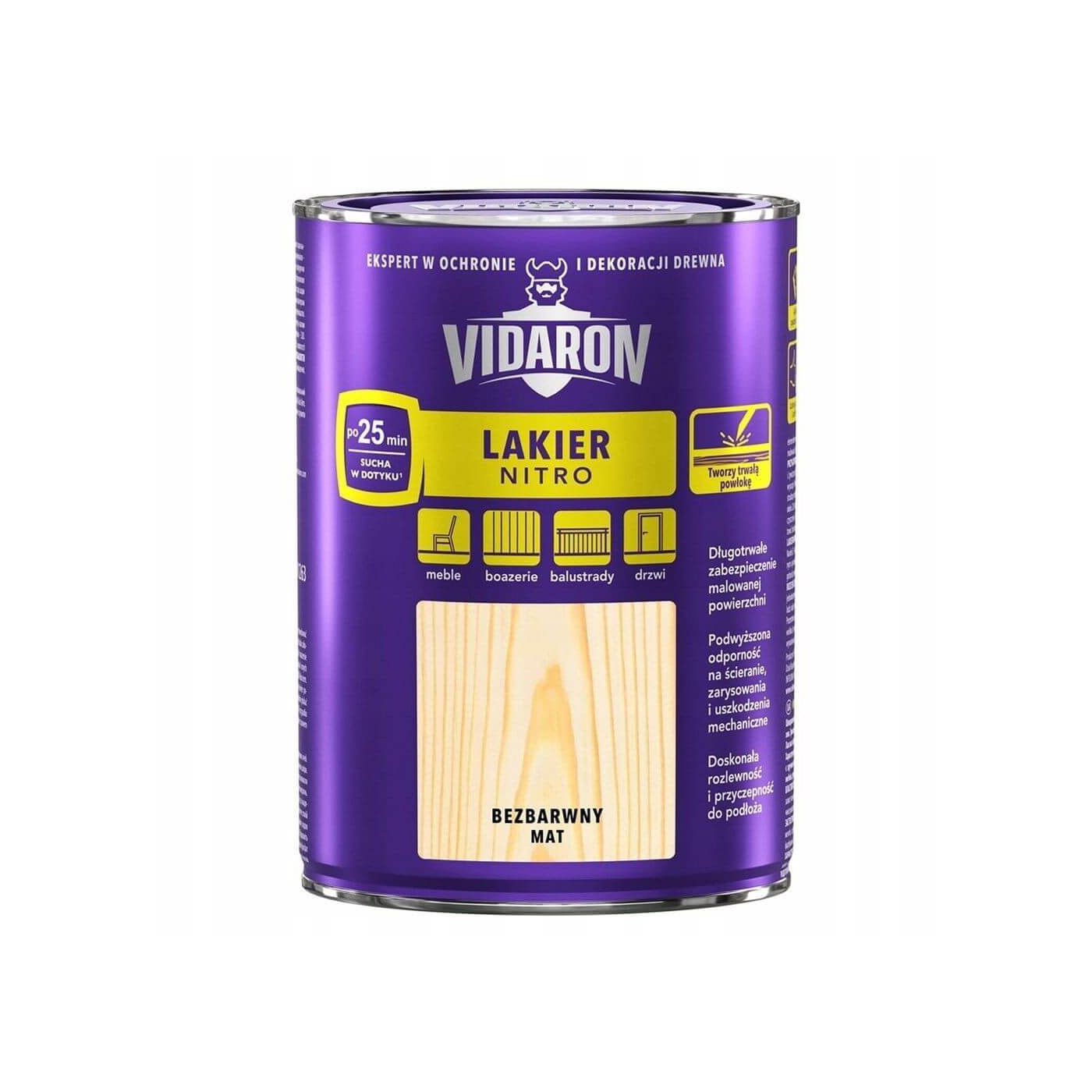 Lakier Do Drewna Nitro Bezbarwny 0,75L Vidaron