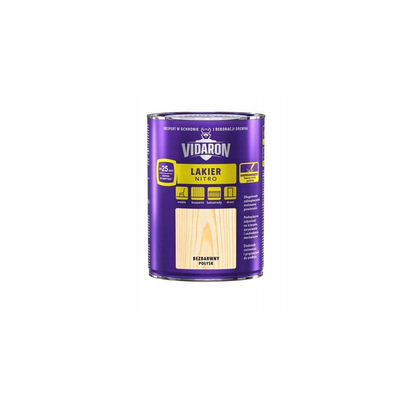 LAKIER DO DREWNA NITRO VIDARON 0.75L POŁYSK