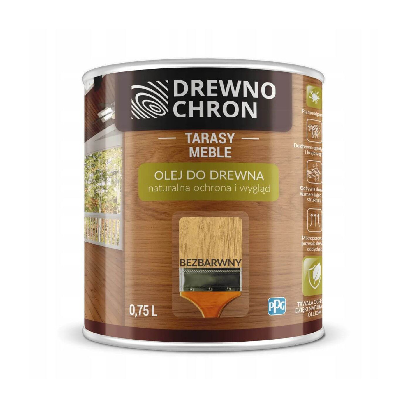 Olej Do Drewna Bezbarwny 0,75L Drewnochron