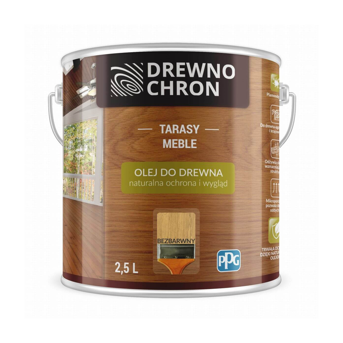 Olej Do Drewna Bezbarwny 2,5L Drewnochron