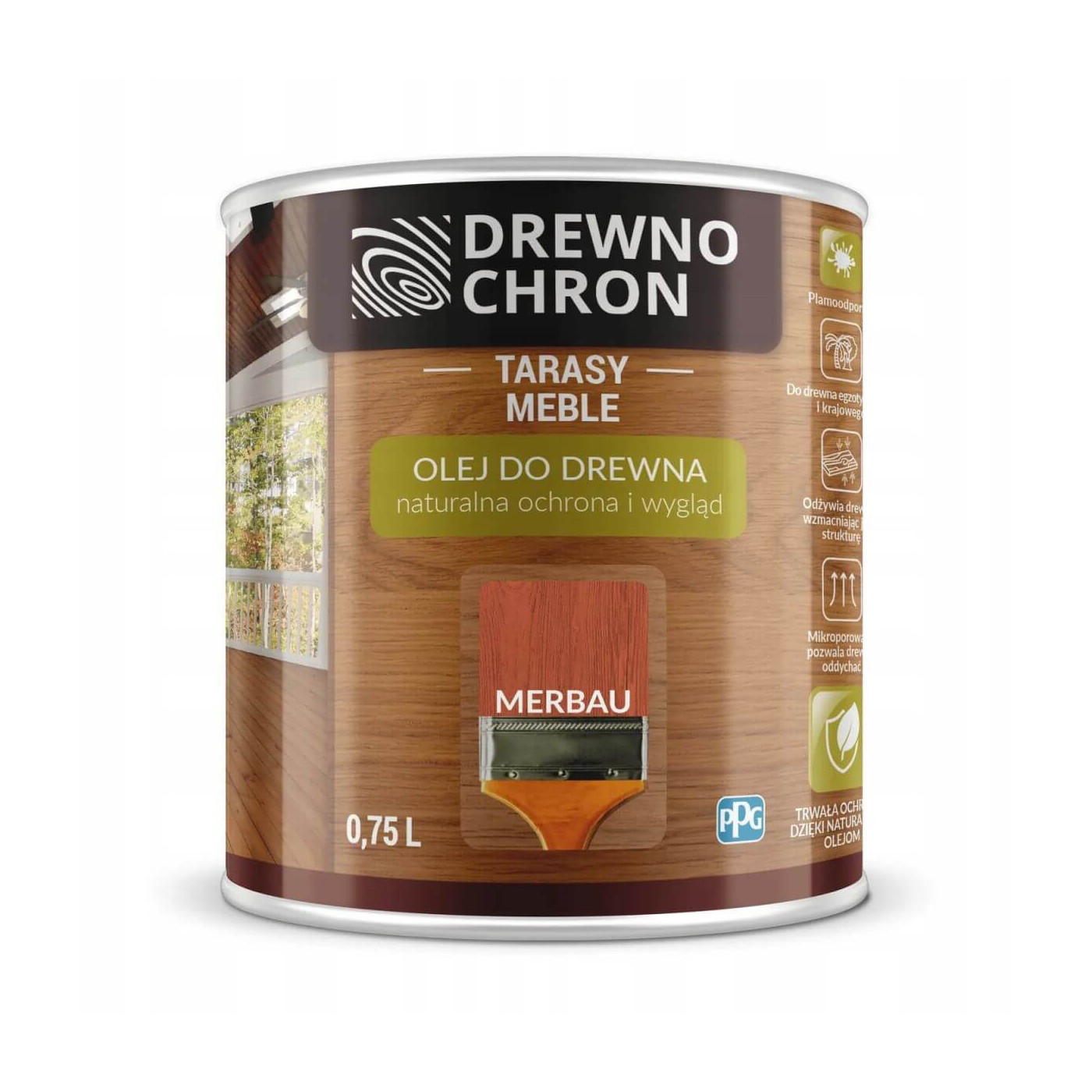 Olej Do Drewna Merbau 0,75L Drewnochron