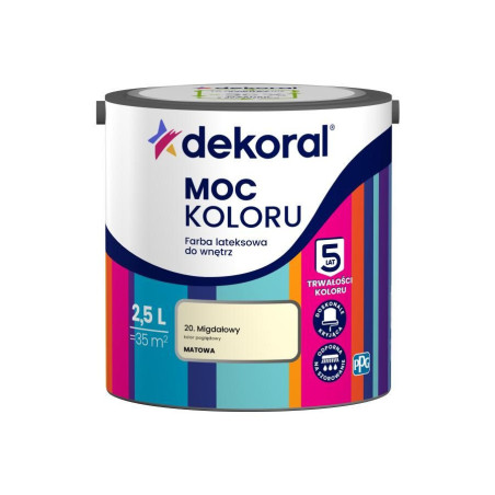 Farba Lateksowa Moc Koloru Migdałowy 2,5l Dekoral