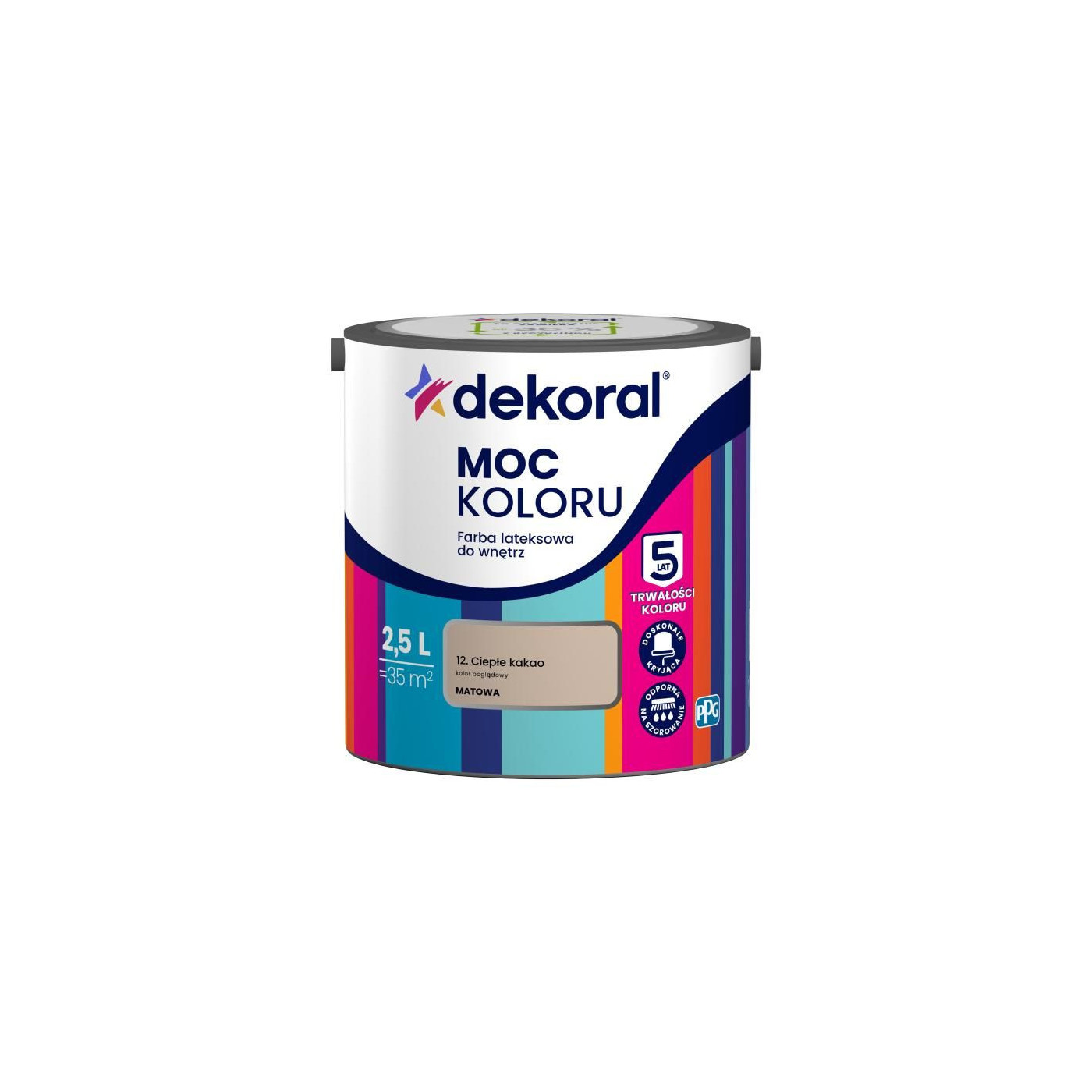 Farba Lateksowa Moc Koloru Ciepłe Kakao 2,5l Dekoral