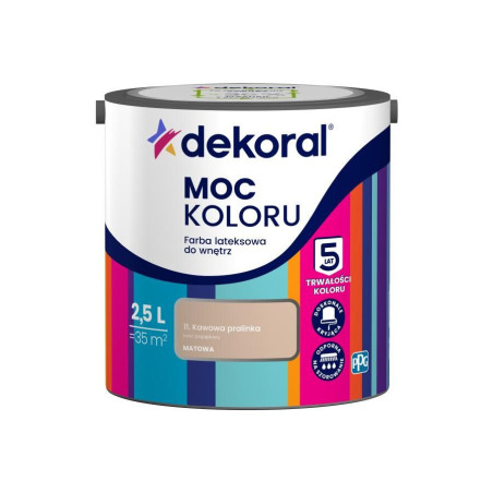 Farba Lateksowa Moc Koloru Kawowa Pralinka 2,5l Dekoral