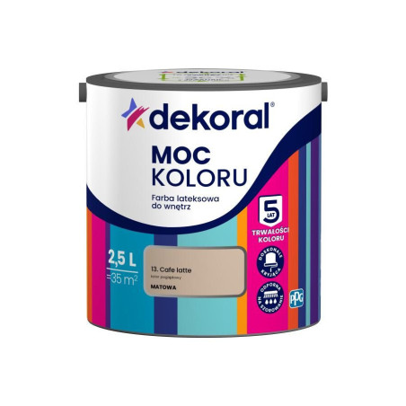 Farba Lateksowa Moc Koloru Cafe latte 2,5l Dekoral