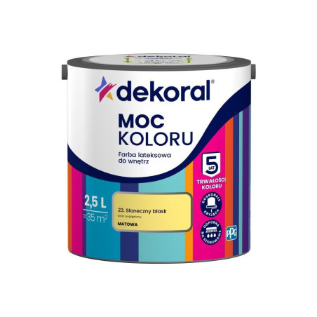Farba Lateksowa Moc Koloru Słoneczny Blask 2,5l Dekoral