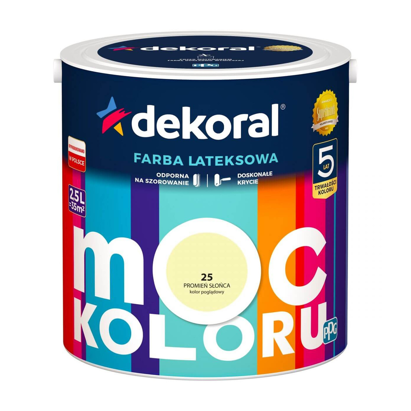 Farba Lateksowa Moc Koloru Promień Słońca 2,5l Dekoral