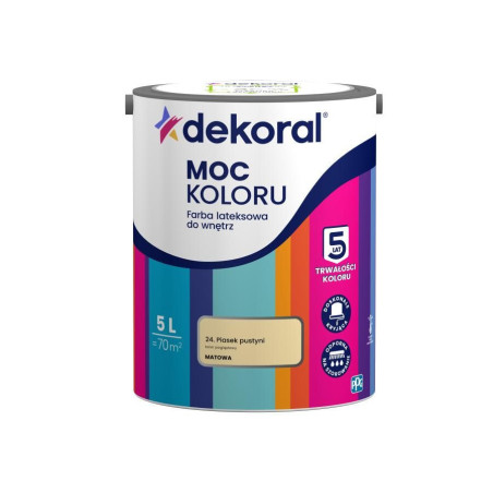 Farba Lateksowa Moc Koloru Piasek Pustyni 5l Dekoral