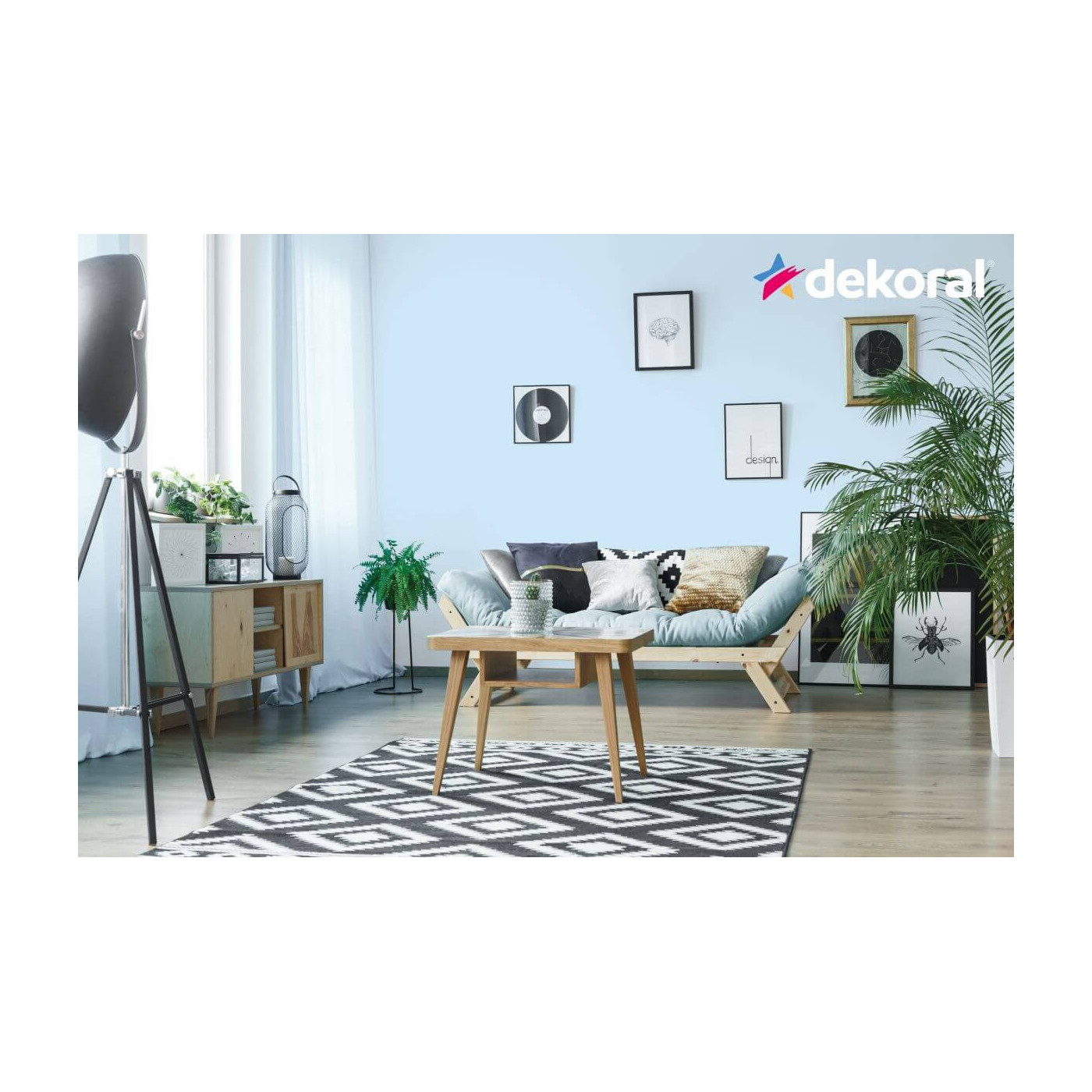 Farba Lateksowa Moc Koloru Lodowy Błękit 5l Dekoral