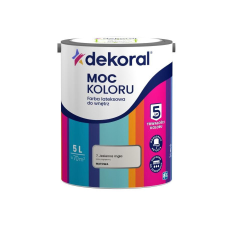 Farba Lateksowa Moc Koloru Jesienna Mgła 5l Dekoral
